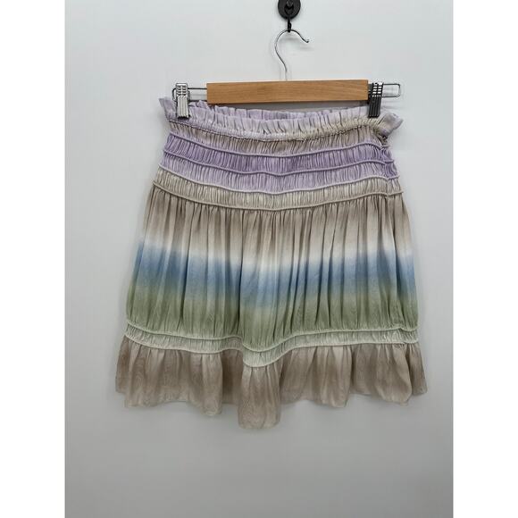 Anthropologie Current Air Women's Mini Skirt Size XS Ombra Smocked Stretch Pull - Picture 1 of 7